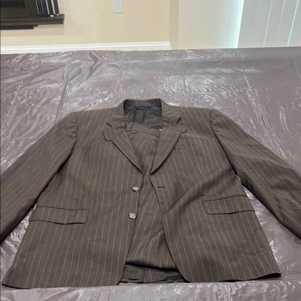 Men's Brown Pinstripe Blazer